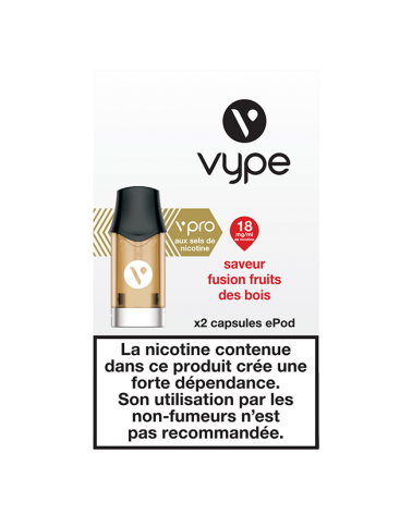 Capsule e-liquide ePod 18mg nicotine - Saveur Fusion Fruits des Bois - Vype